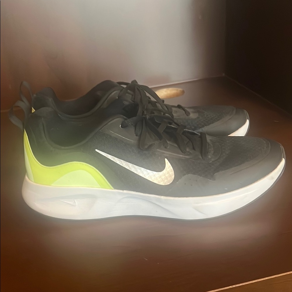 Nike Black and Neon Yellow Athletic Shoes